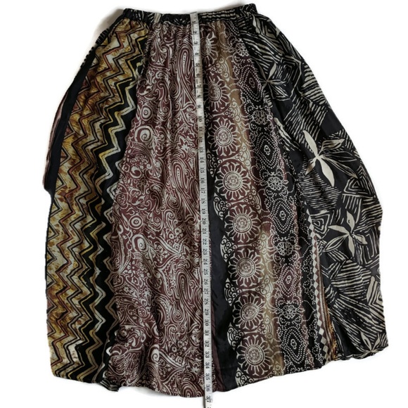 SOLD Chico's Silk Long Full Peasant Brown Skirt M - Picture 7 of 8